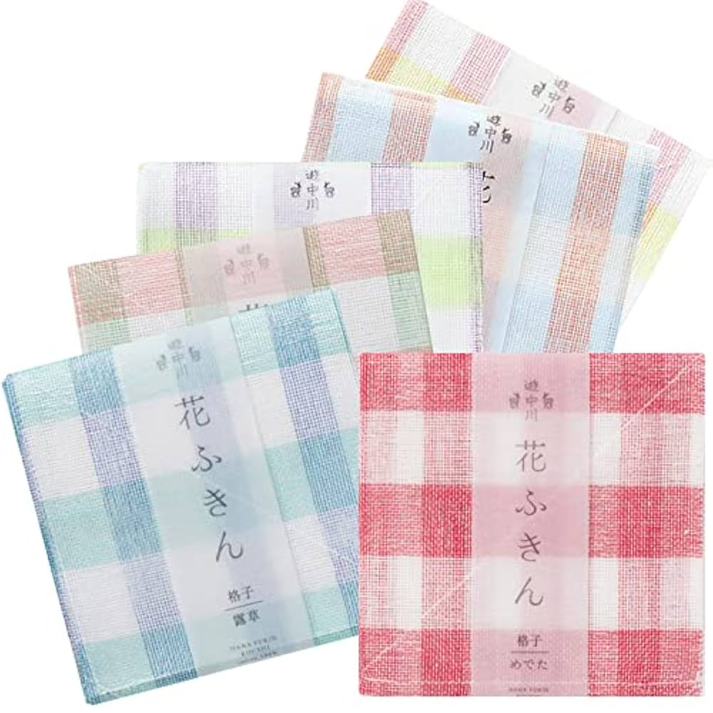 Amazon｜中川政七商店 花ふきん6枚セット 格子 大判サイズ